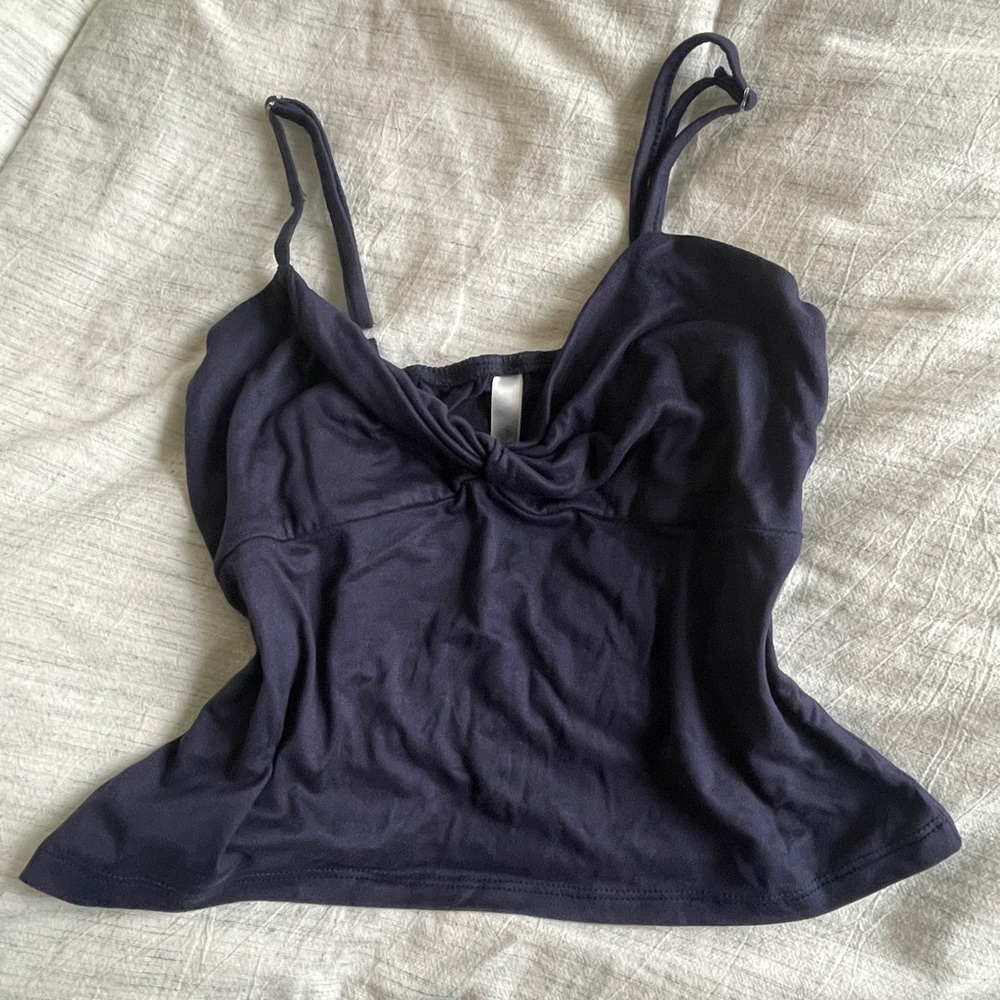 Women's Navy Twist-Front Cami Tank Top